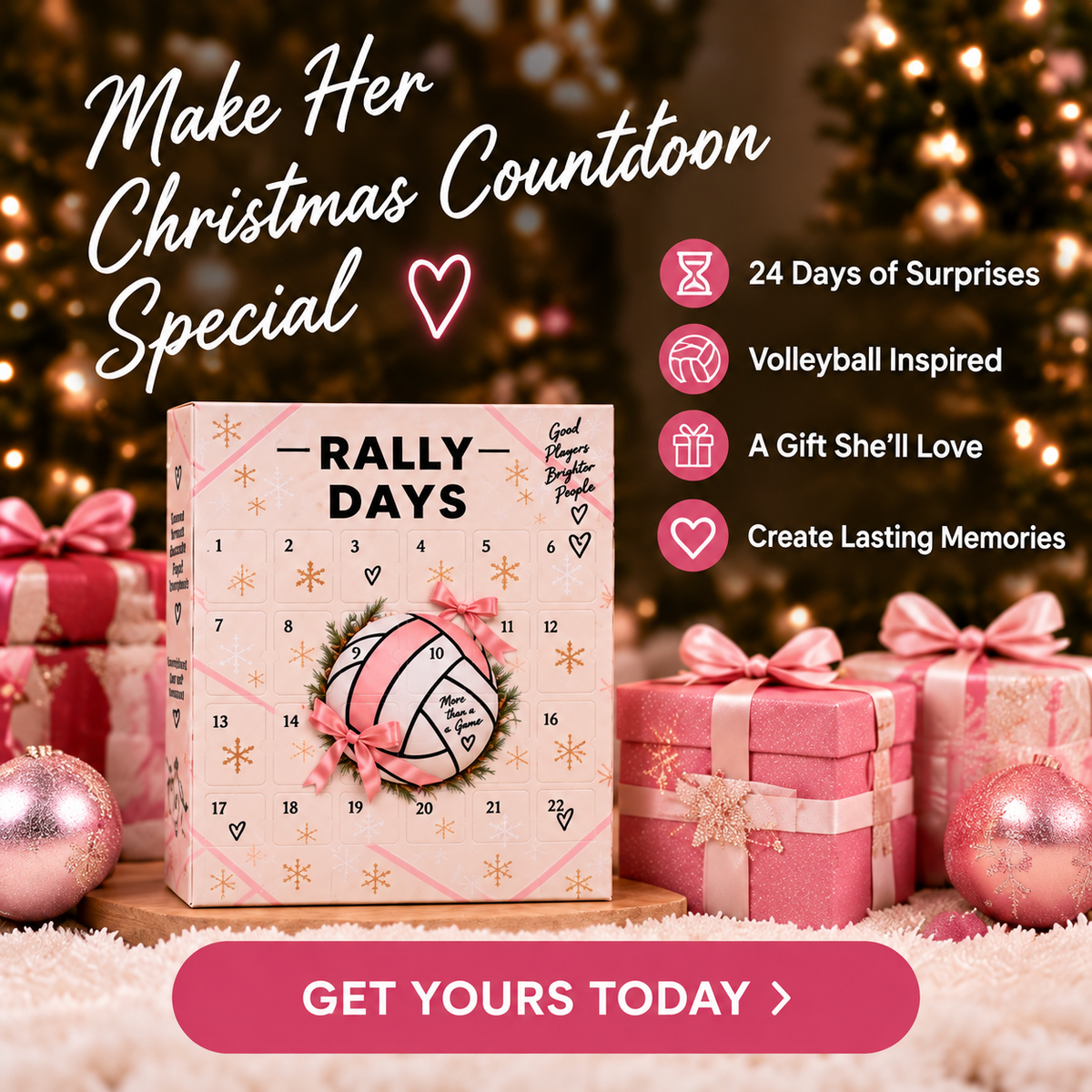 💥LAST DAY 50% OFF-🏐 24-Day Volleyball Advent Calendar – Daily Surprise Gift for Volleyball Girls