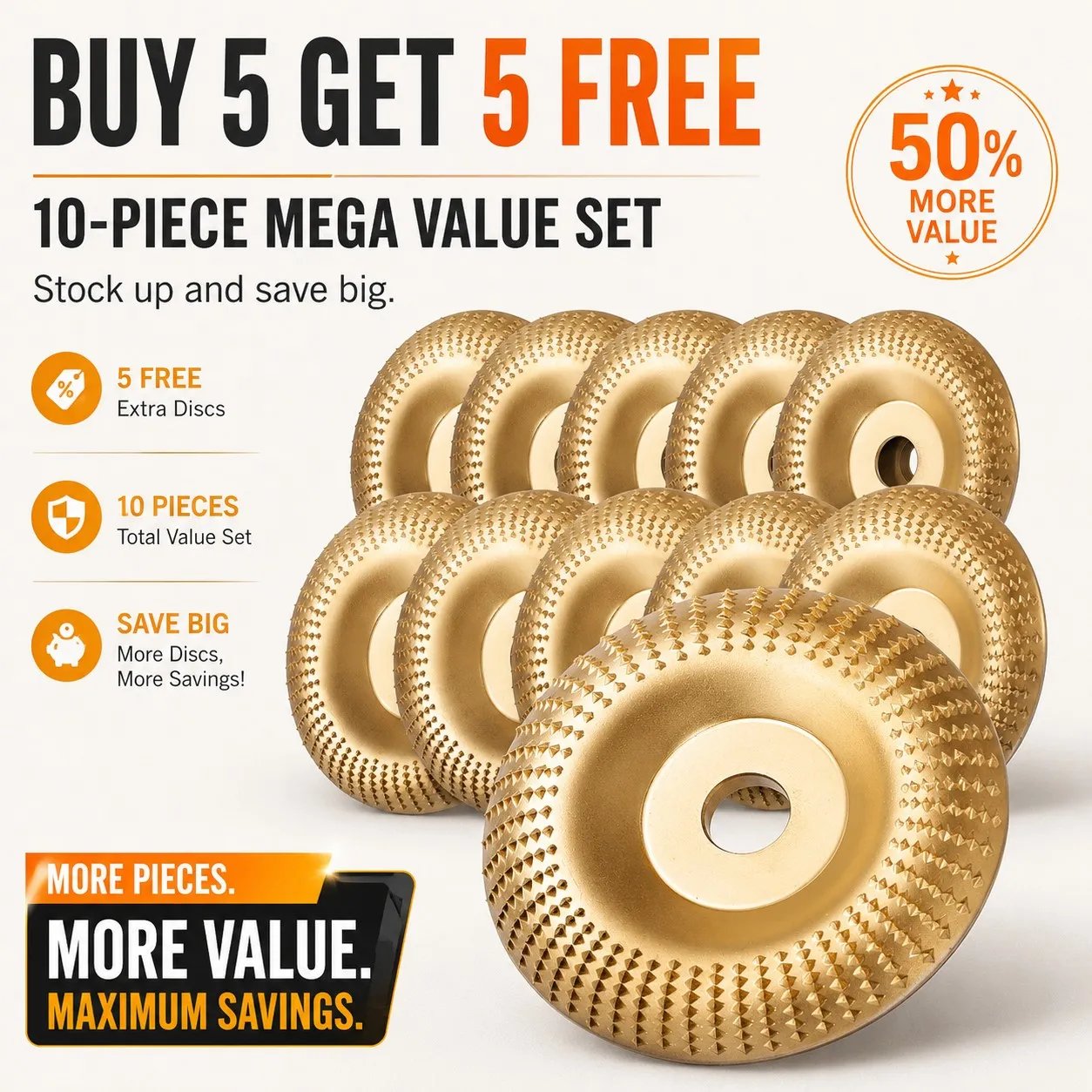 ⚒️Wood Carving Disc Set Heavy-Duty Steel Wheel for Angle Grinder