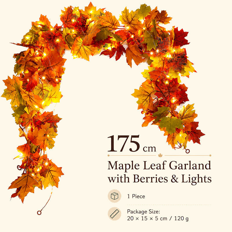 π Autumn Maple Leaf Garland for Cozy Fall Decor