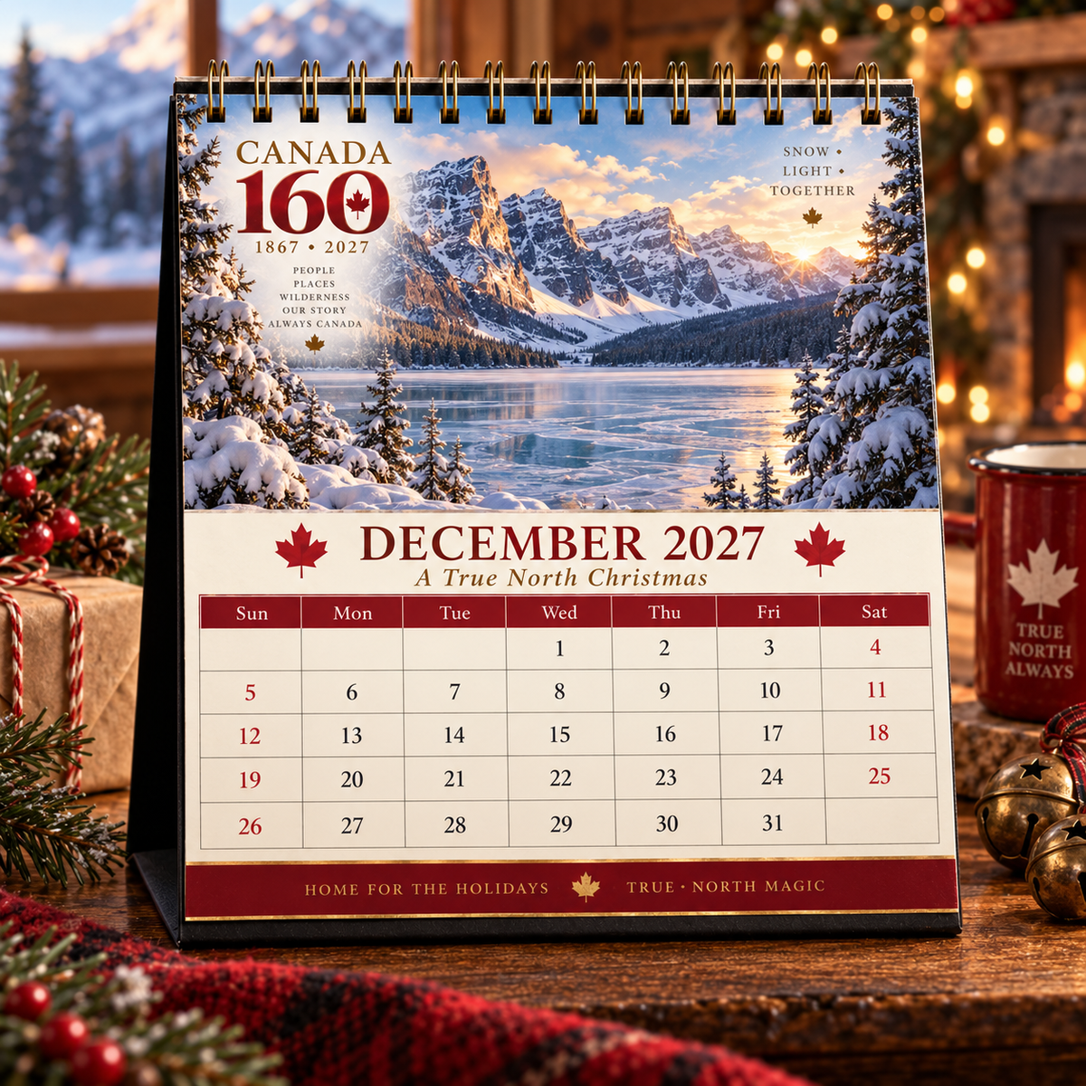 🇨🇦 Canada 160: A Year Across Canada 2027 | 12 Month Scenic Commemorative Desk Calendar