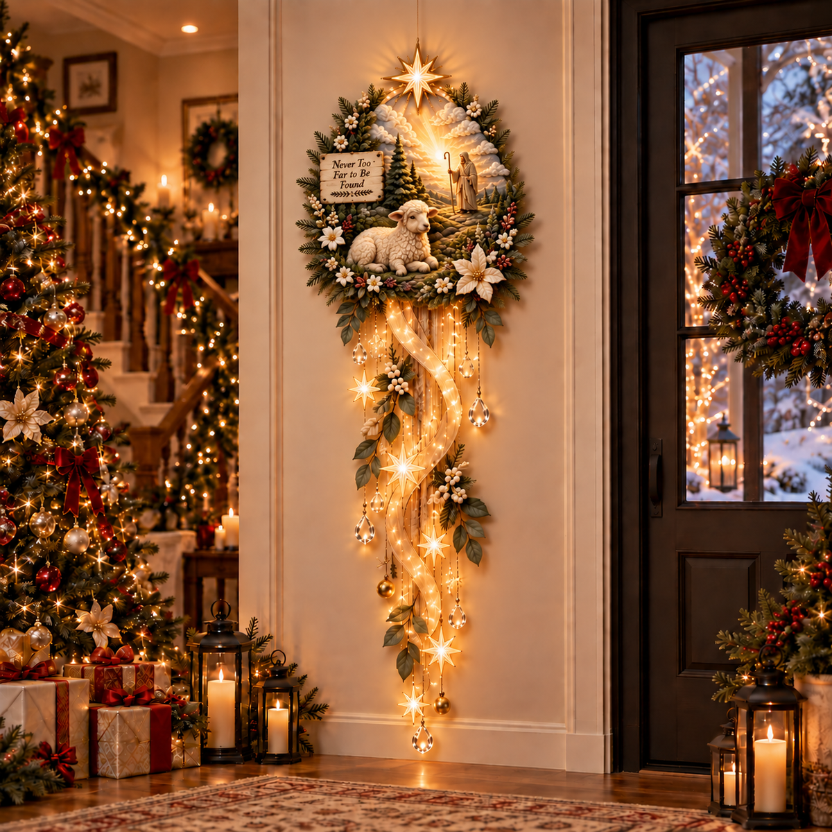 ⏳ Last Day 49% OFF –🌟 Nativity Starfall Wall Light – A Meaningful Christmas Glow