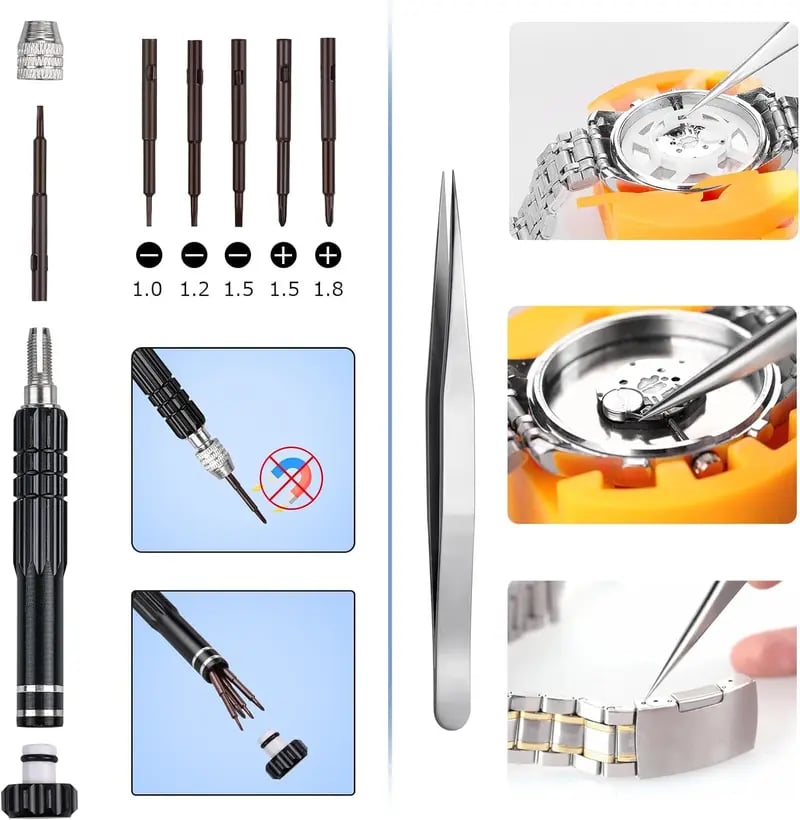 ⌚ All in One Watch Battery Replacement Kit Professional Repair Tool Set Easy DIY Fix