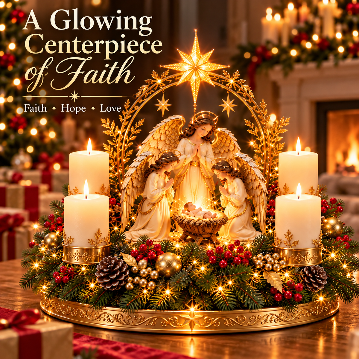 ✨ Last Day – 60% OFF!🕯️ Lighted Nativity Christmas Centerpiece