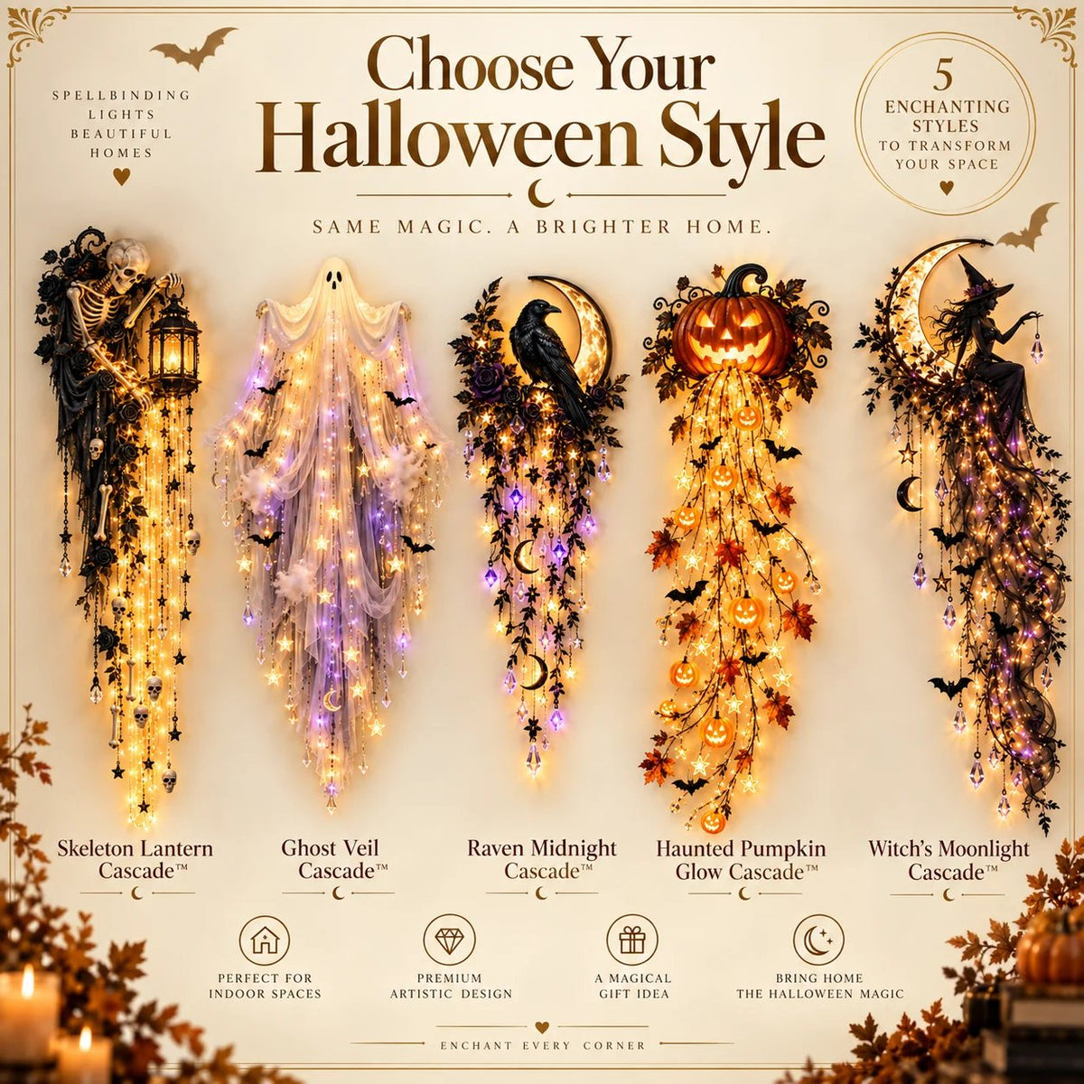 ✨Elegant Halloween Cascade Wall Light Collection✨
