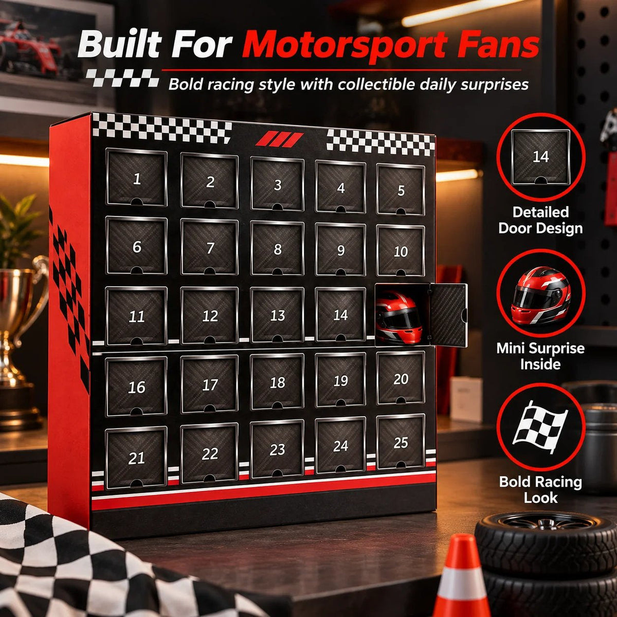 🏁 25-Day Formula Racing Advent Calendar – Ultimate Christmas Countdown for Racing Fans