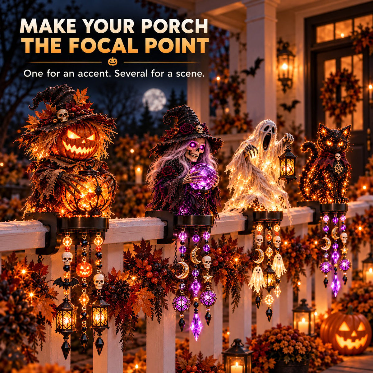⏰ LAST DAY 49% OFF - 🎃 Halloween Character Glow Cascade Railing Lights