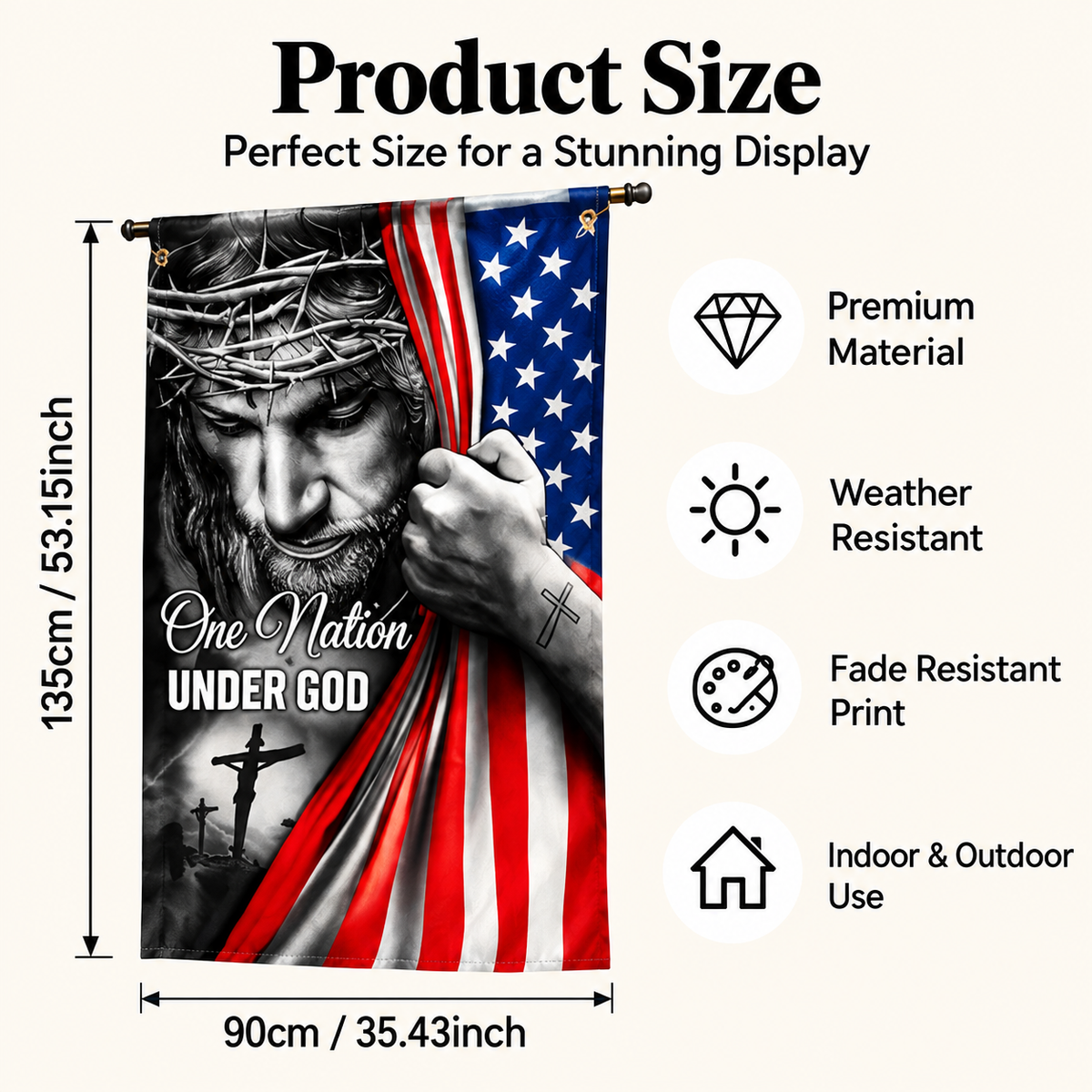 🔥LAST DAY 49% OFF -✝️"One Nation Under God" Flag