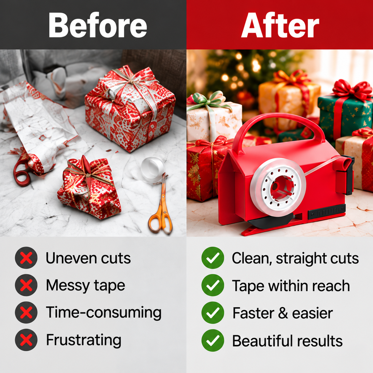 💥Hot Sale 50% Off -✂️Multifunctional Wrapping Paper Cutter