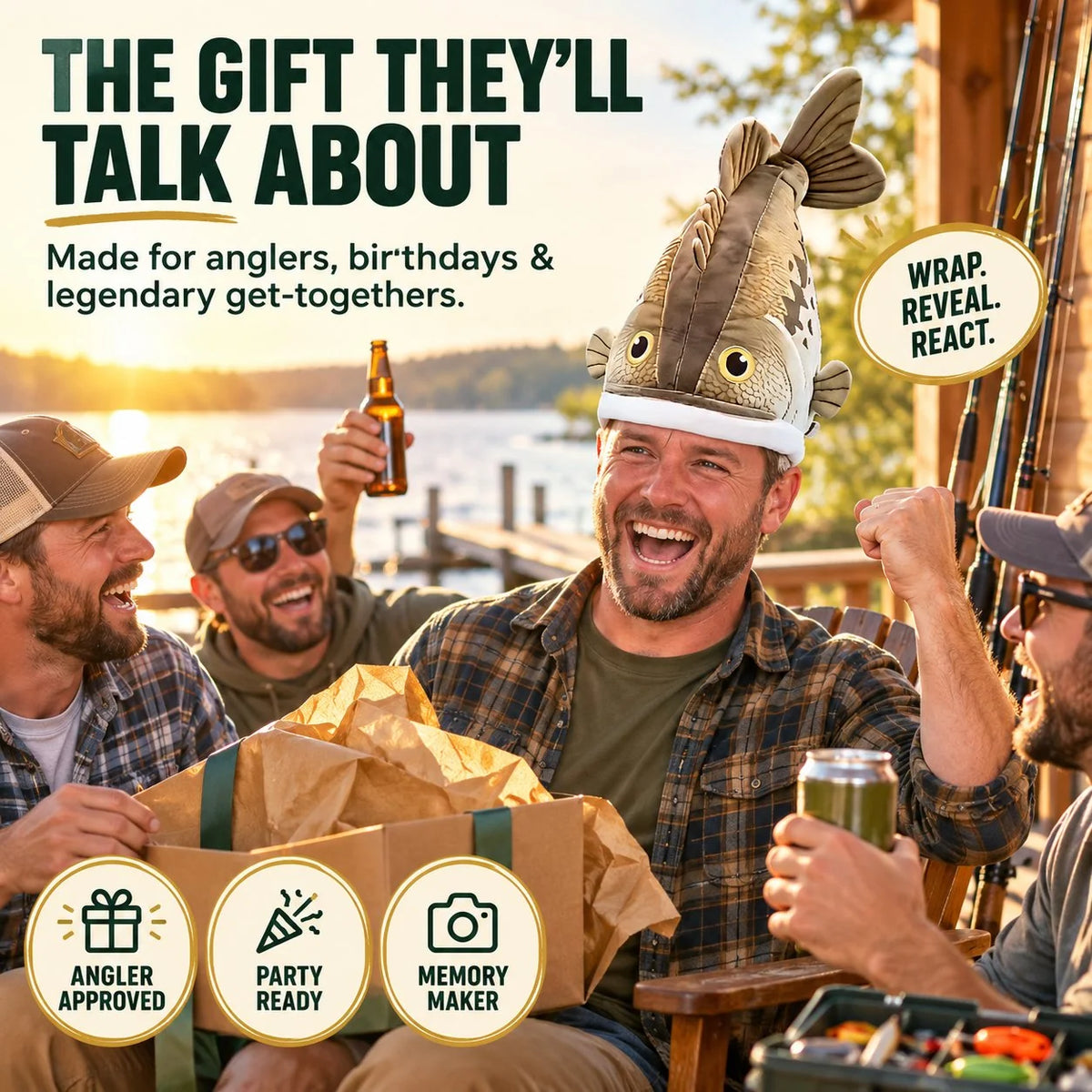 🔥HOT SALE 70% OFF🐟 Funny 3D Fish Hat — Funny Fishing Gift for Anglers, Lake Days & Parties
