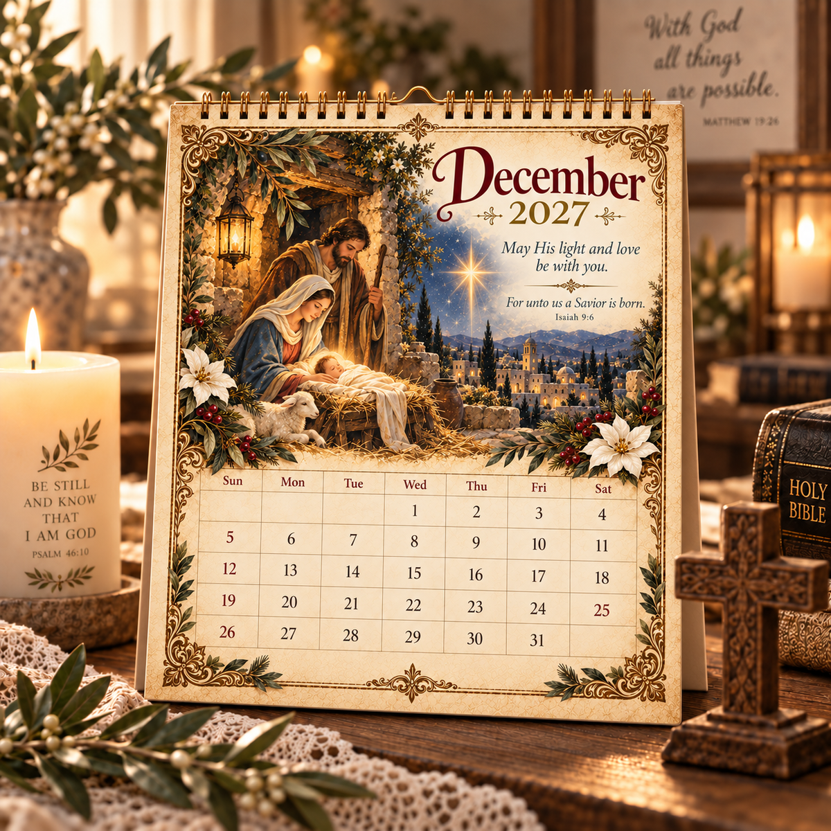 ✝️2027 Christian Faith Calendar - 12 Months of Scripture and Blessings