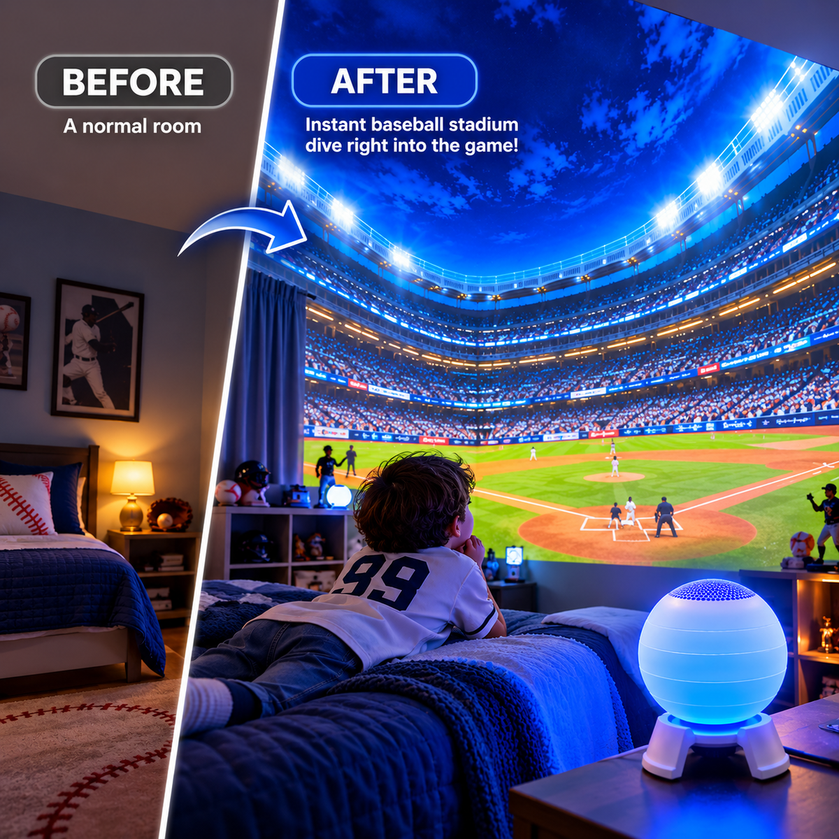 ⚾HOT SALE 49% OFF⚾ Baseball Stadium Projection Light – Transform Any Room Into Game Day