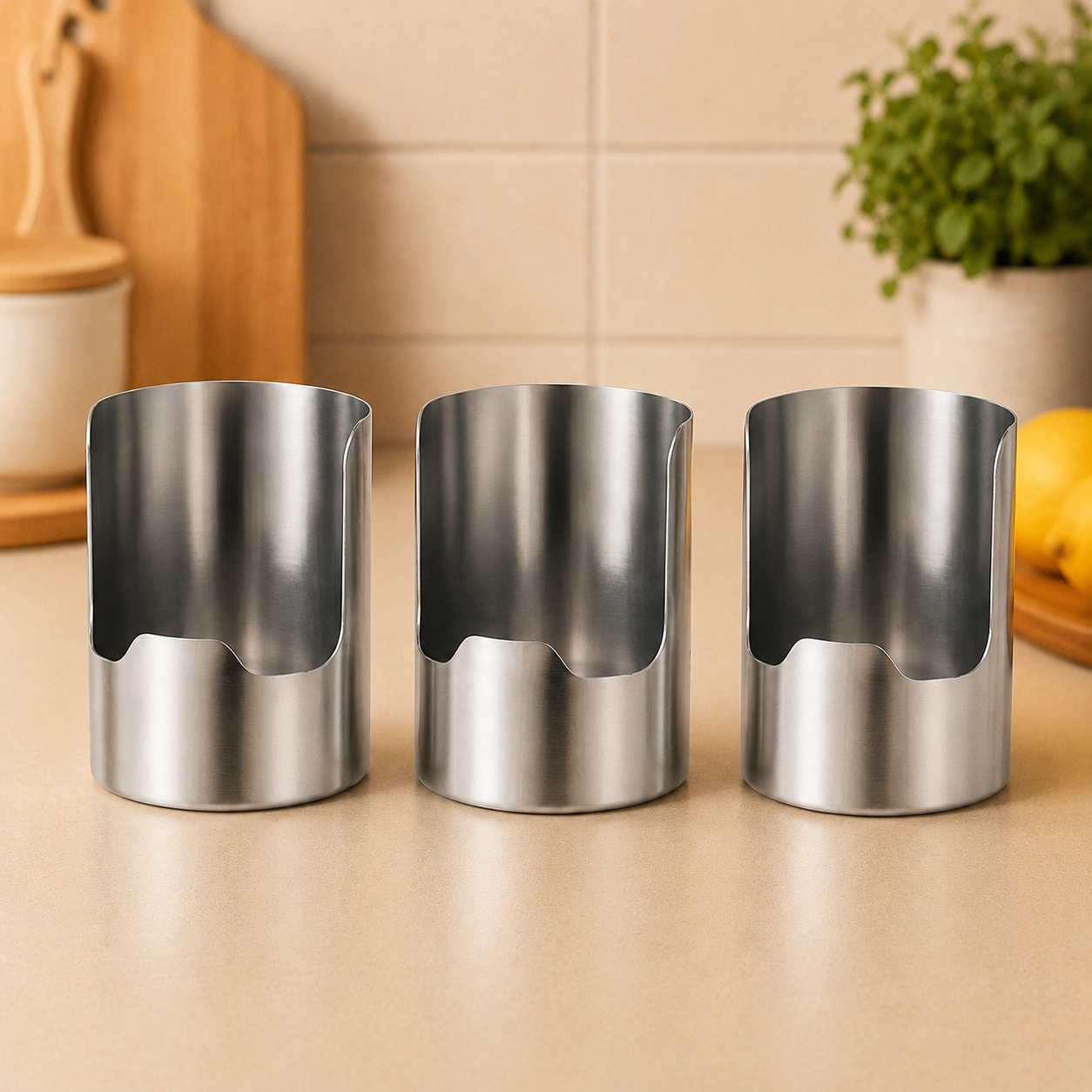 🍳Thickened Stainless Steel Utensil Organizer – Rust Resistant & Easy Clean