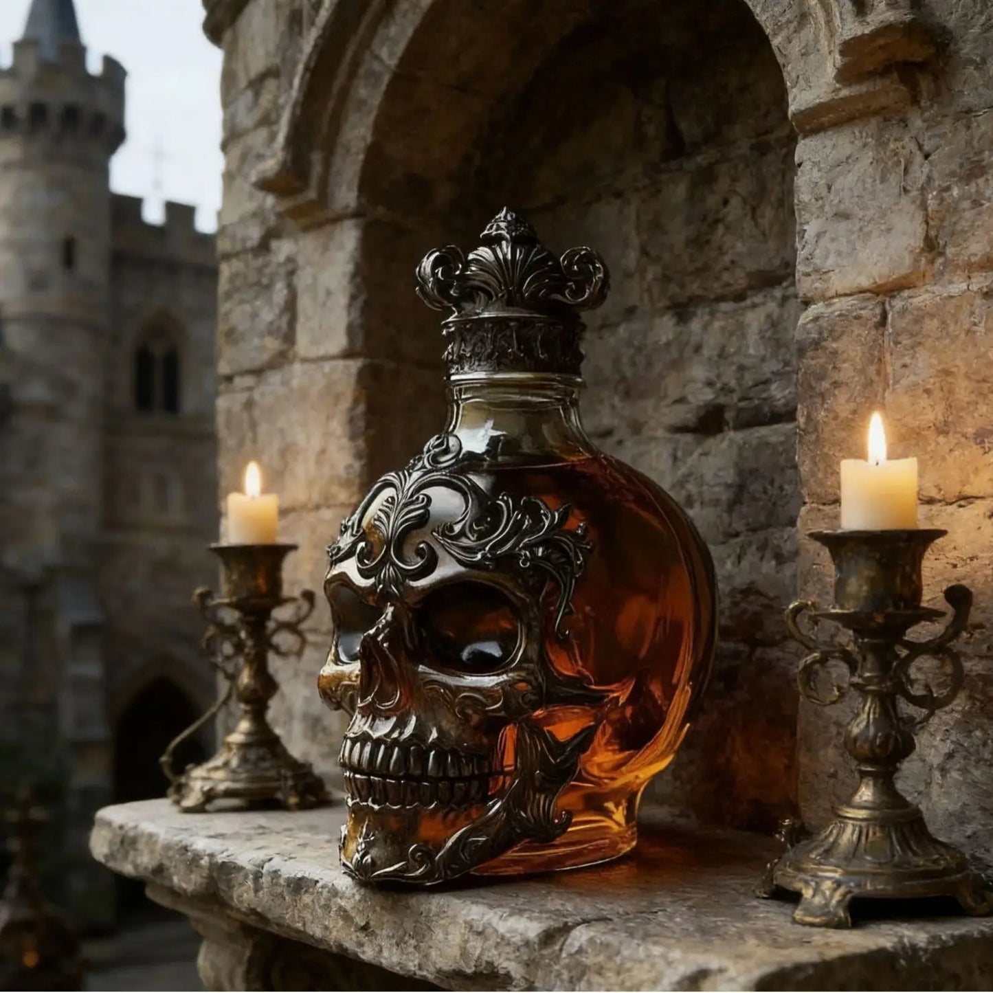 💀 Skull Collector Whiskey Decanter – Vintage Style Collector Bottle 🥃✨