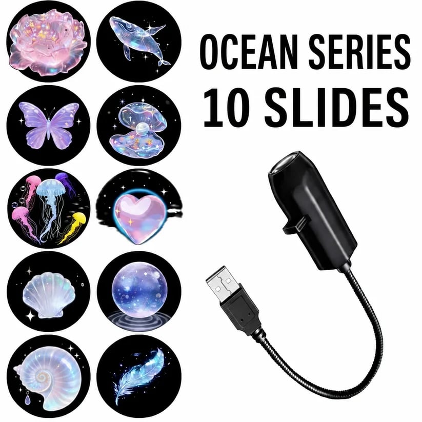 Plug-&-Play HD Christmas Projector β 6 or 10 Festive Scenes