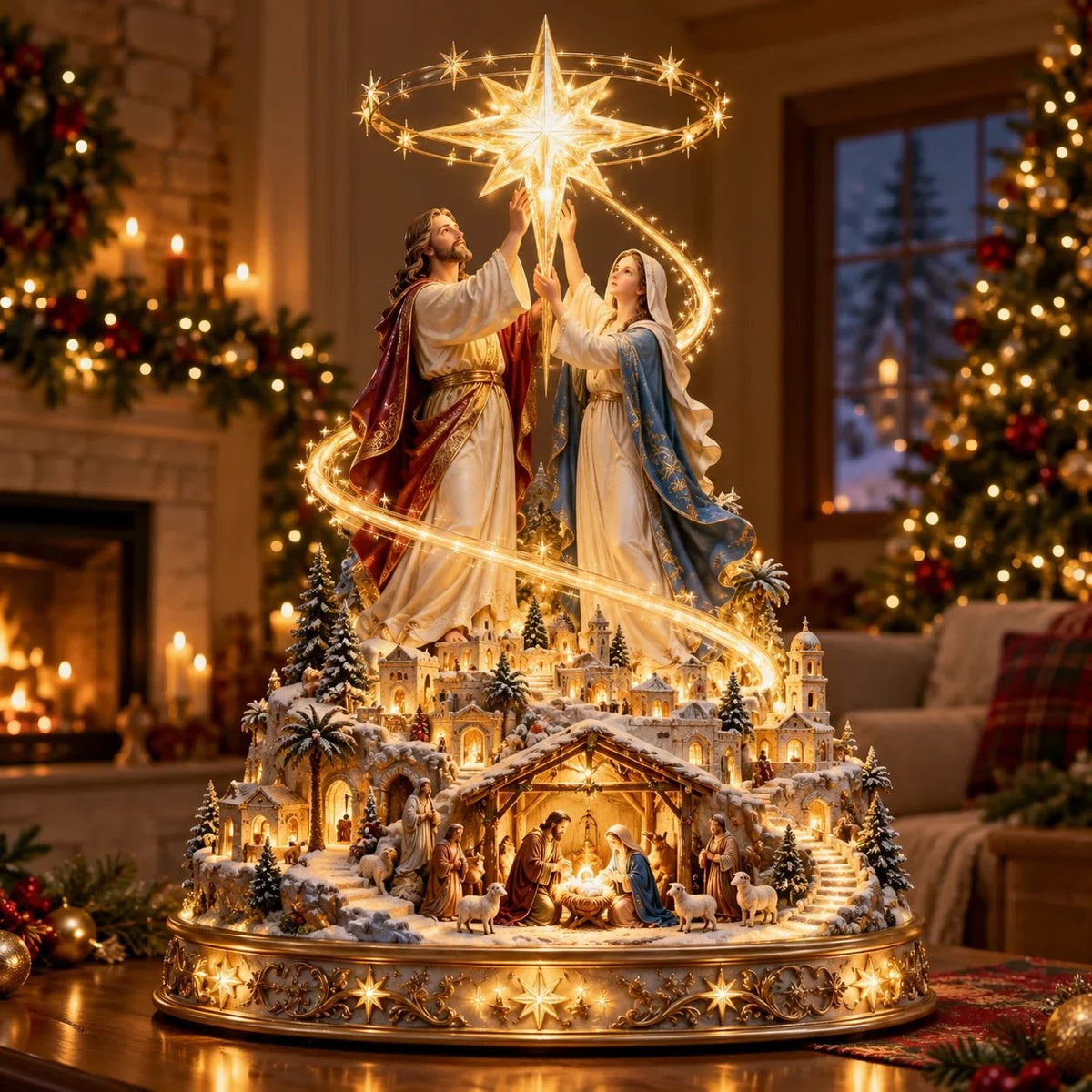 ✨ Last Day – 49% OFF⭐✨ Bethlehem Star of Hope™ — Nativity scene featuring Jesus holding a guiding star (illuminated)