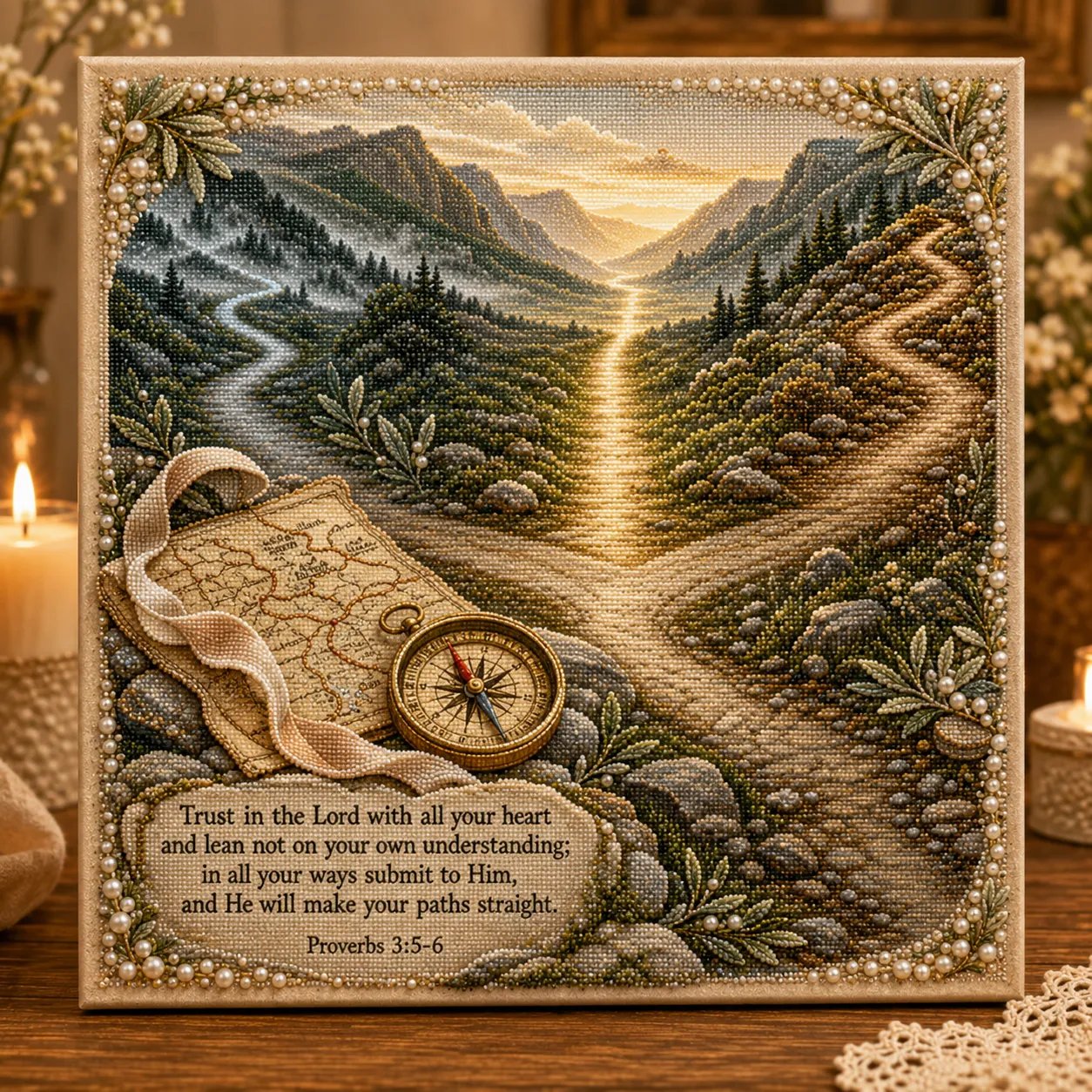 🌿Garden of Faith 3D Pearl Art Kit – Christian Scripture DIY Decor 🙏