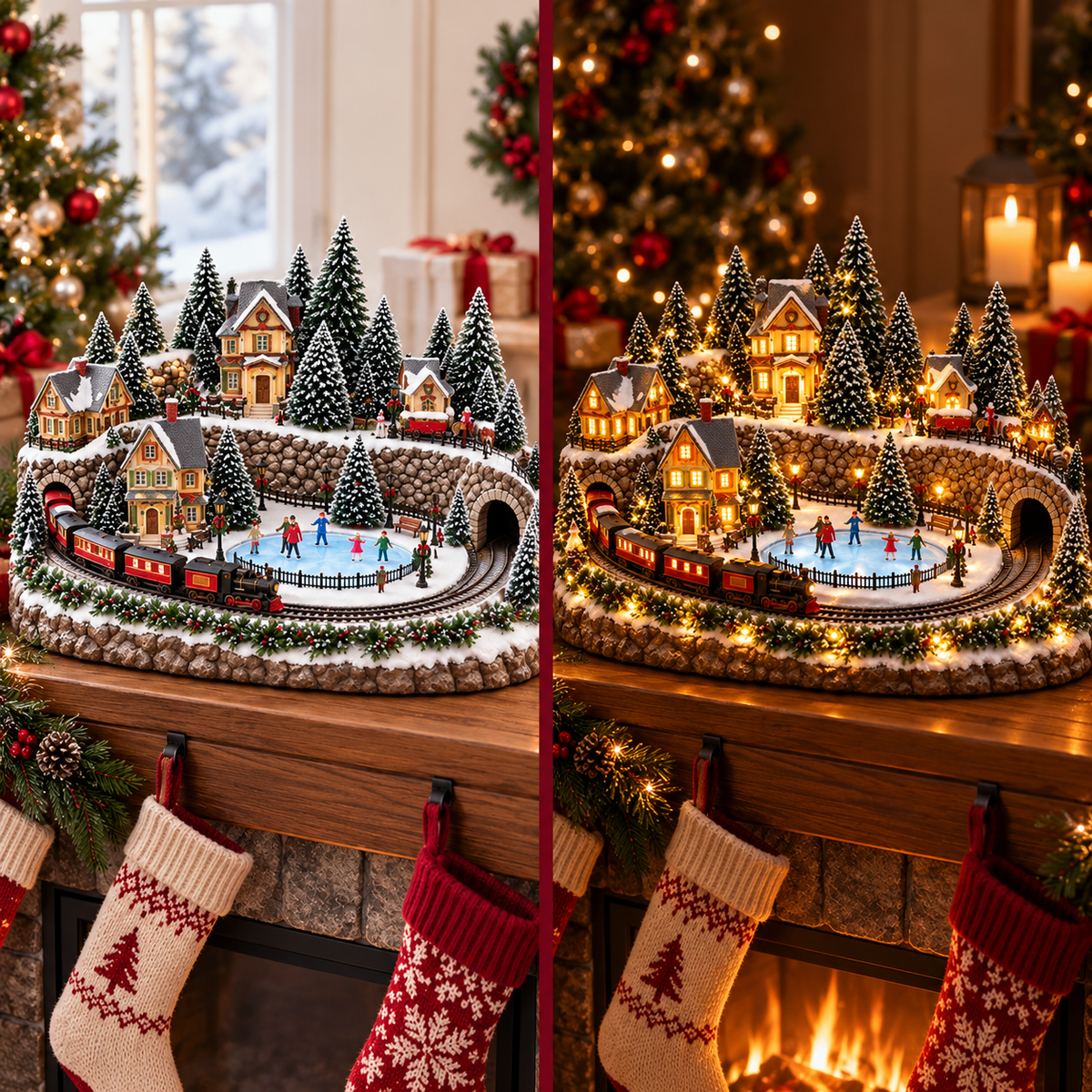 ✨LAST DAY 49% ✨OFF Animated Holiday Train & Ice Rink Scene