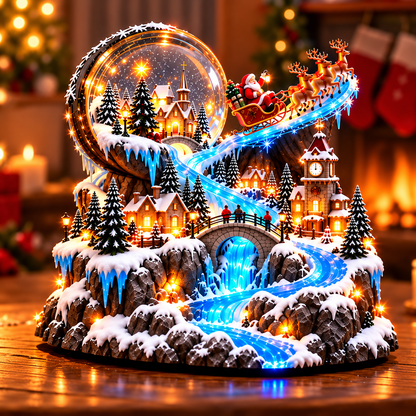 Santa’s Winter Journey | Illuminated Snow Globe Village