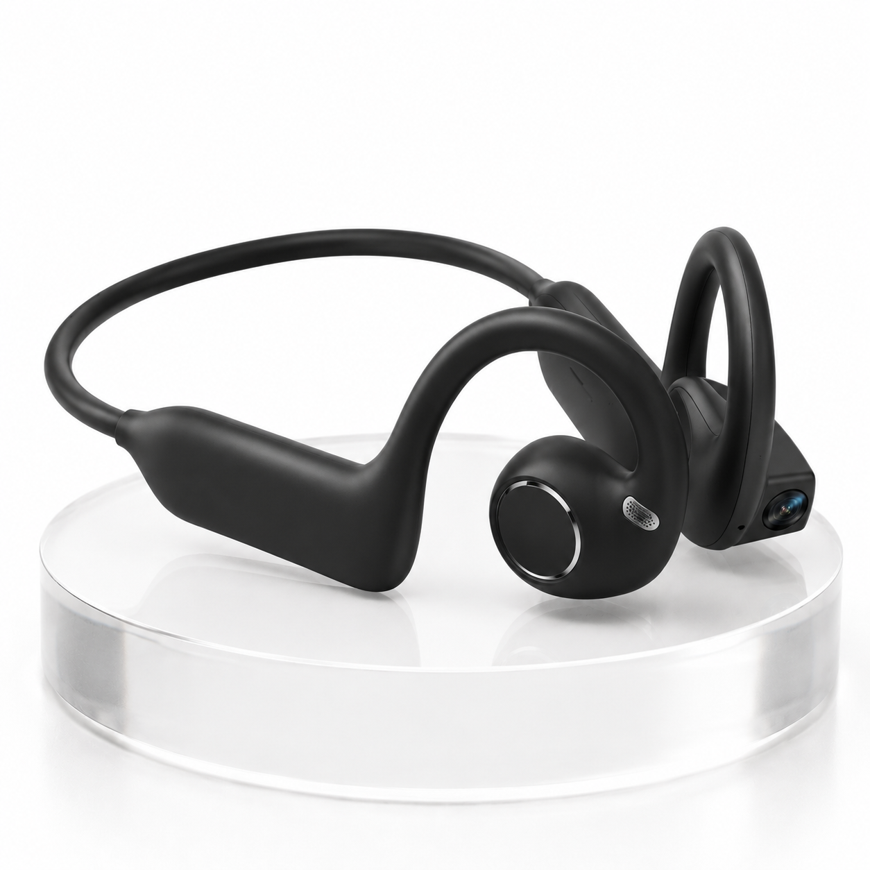 👂8MP Smart Camera Open-Ear Headset – EIS Video, AI Assistance & 12H Battery
