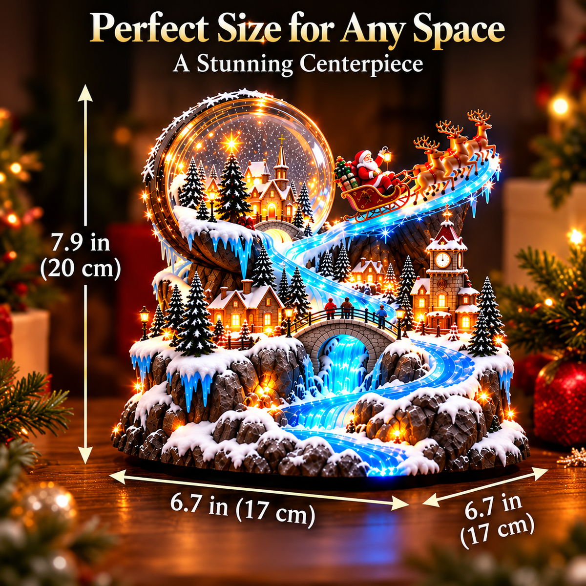 Santa’s Winter Journey | Illuminated Snow Globe Village