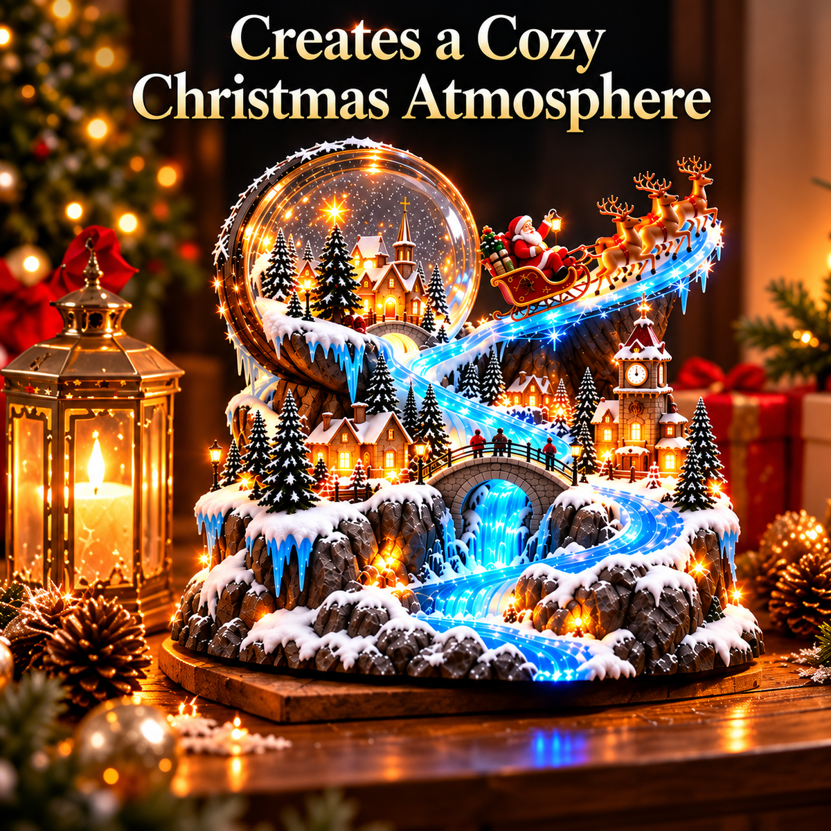 Santa’s Winter Journey | Illuminated Snow Globe Village