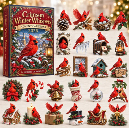 24-Day Cardinal Advent Calendar | Collectible Christmas & Autumn Figurines