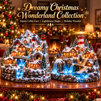 🔥 LAST DAY 49% OFF-✨ Magical Christmas Wonderland Collection – Light-Up Alpine & Lighthouse Villages