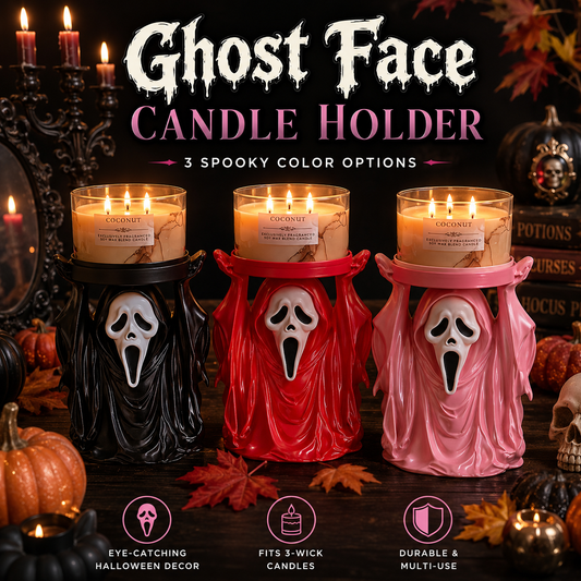 ⏳ Last day 50% OFF– 👻 Ghost Face 3-Wick Candle Holder