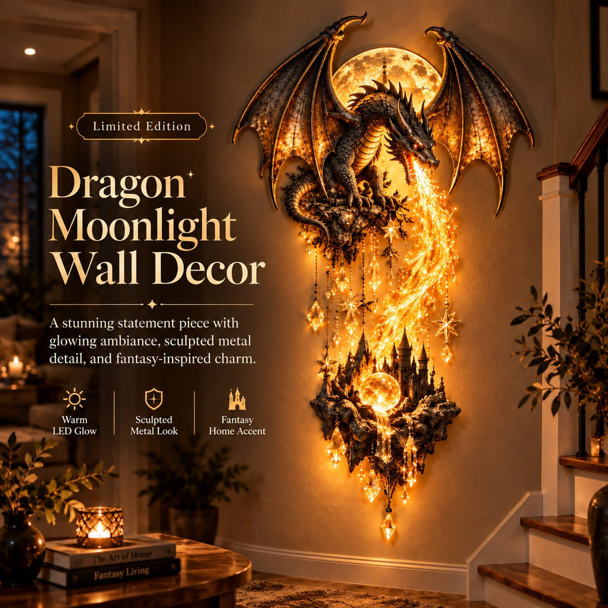 🔥Last Day 49% OFF -🐉 Dragonfire Guardian™ Wall Sconce – A Legendary Flame Awakens On Your Wall 🔥