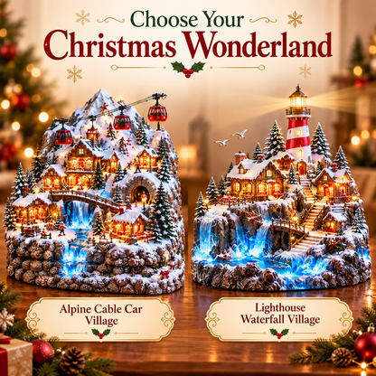 🔥 LAST DAY 49% OFF-✨ Magical Christmas Wonderland Collection – Light-Up Alpine & Lighthouse Villages