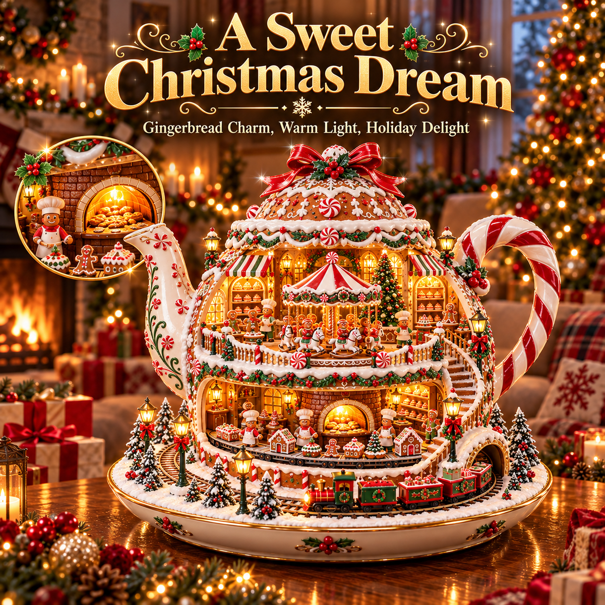 🔥 Last Day 50% OFF-🎁 Santa’s Gift Workshop Light-Up Village