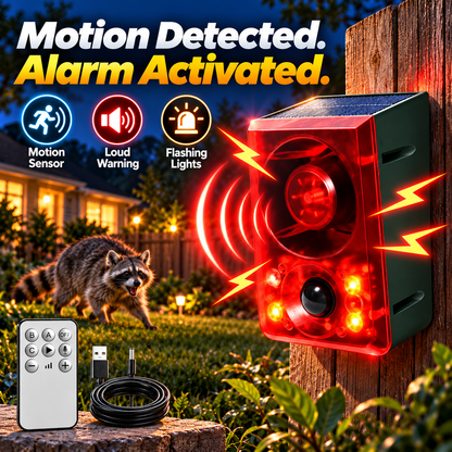 🔥 Last Day 50% OFF-🏠Solar-Powered Outdoor Motion-Activated Alarm – Supports Voice Recording and Volume Adjustment