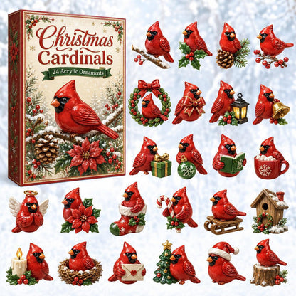 24-Day Cardinal Advent Calendar | Collectible Christmas & Autumn Figurines