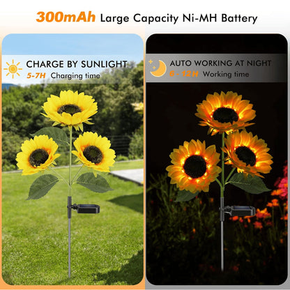 🌻 Solar Powered Sunflower Garden Lights – 2 Pack