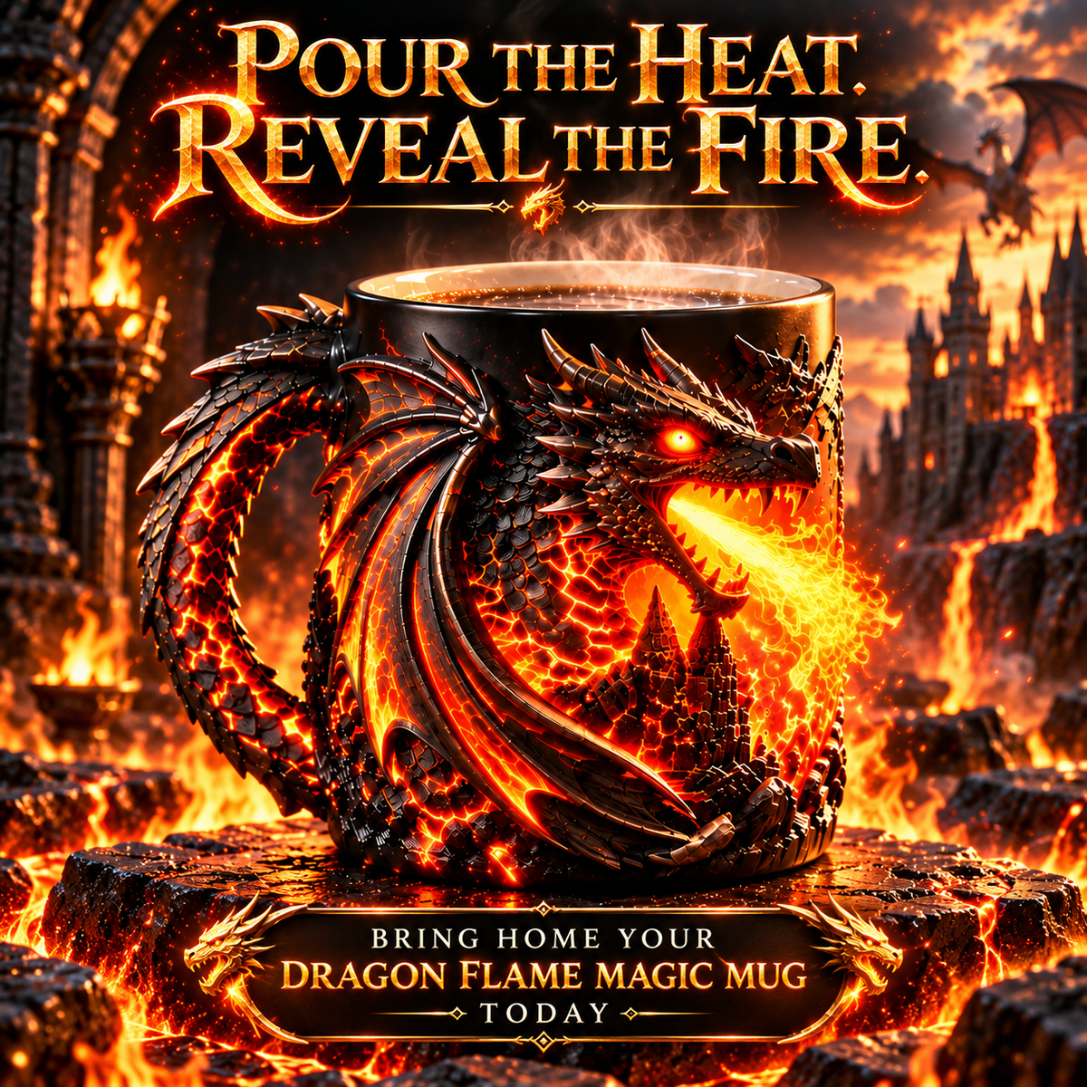 🔥 Last Day 50% OFF 🐉 "Dragon Flame" Heat-Sensitive Color-Changing Magic Mug 🔥
