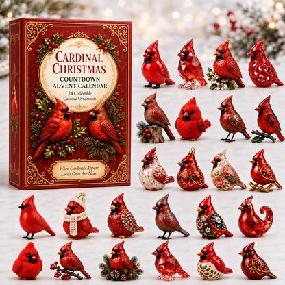 24-Day Cardinal Advent Calendar | Collectible Christmas & Autumn Figurines