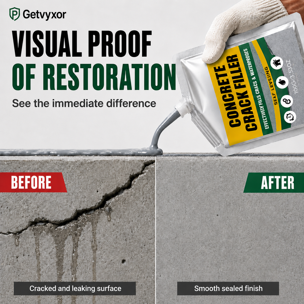 🏠 Waterproof Concrete Crack Filler for Indoor & Outdoor Use