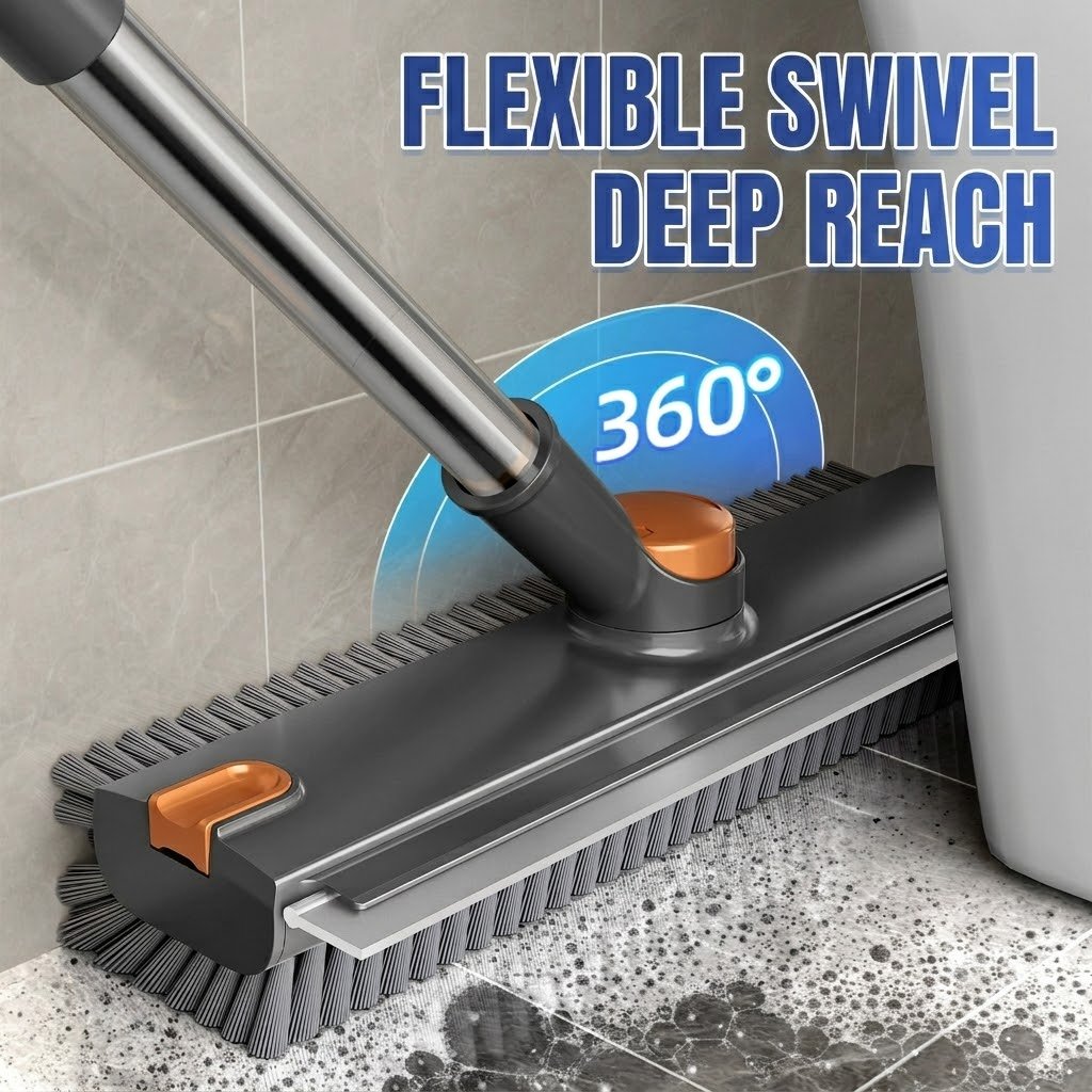 3-in-1 Adjustable Floor Scrub Brush – 360° Rotating Cleaning Tool(Free Shipping)