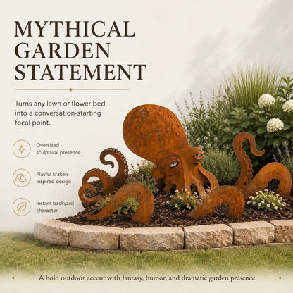 🔥2026 Hot Sale - 🐙Rust Patina Giant Squid Garden Sculpture (Buy more save more)