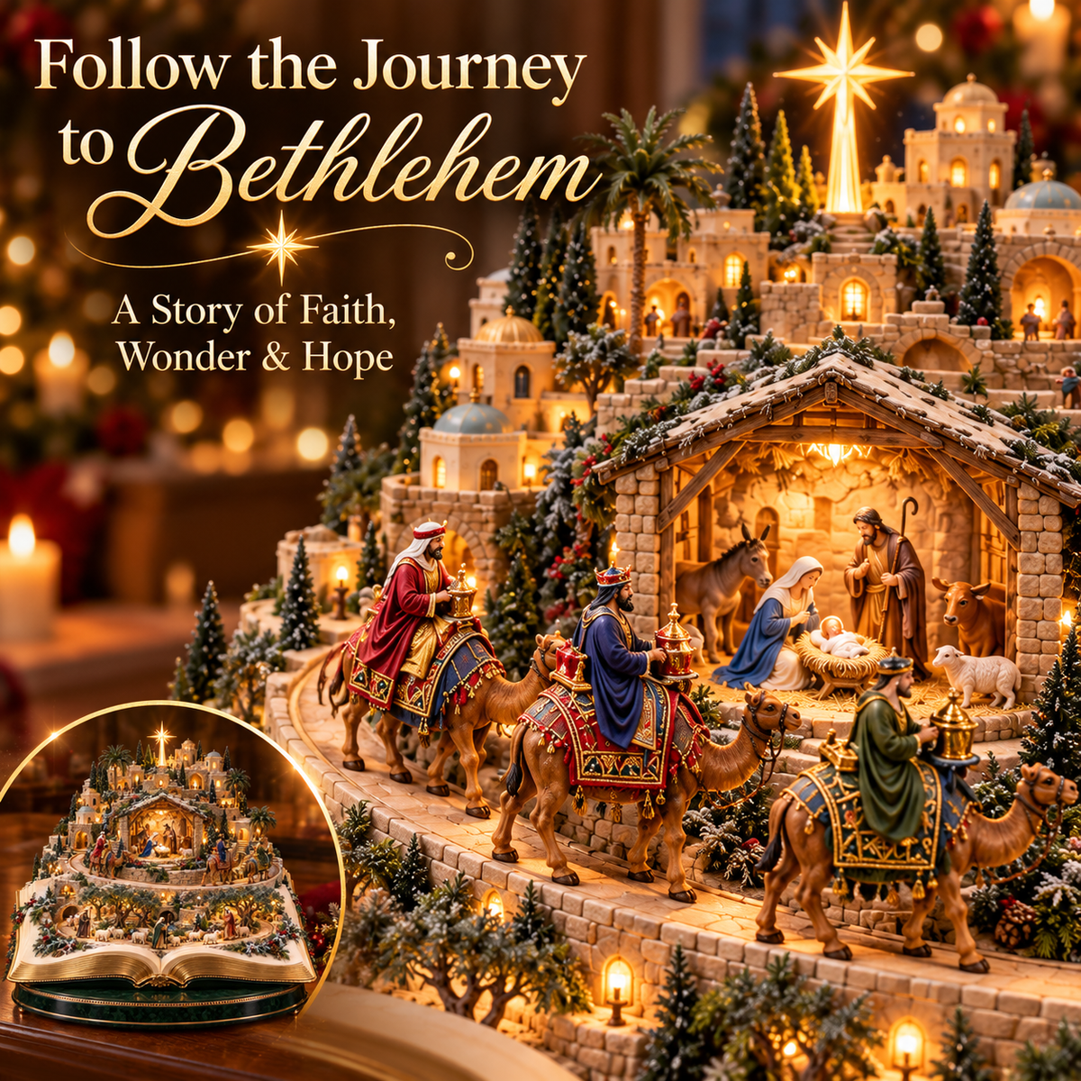 🔥 Last Day 50% OFF-✝️Animated Biblical-Themed Bethlehem Town Scene