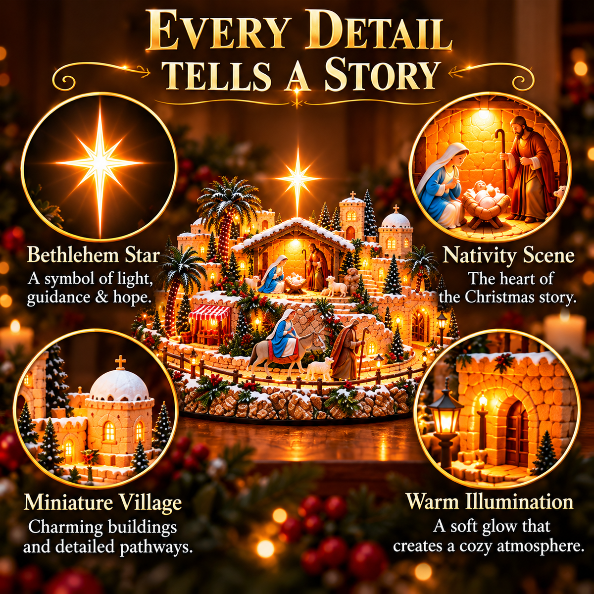 ✨Last Day  49% OFF🌟🎄"Journey of the Star of Bethlehem™" Illuminated Village