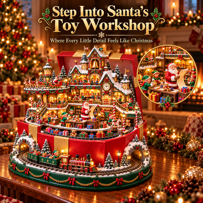 🔥 Last Day 50% OFF-🎁 Santa’s Gift Workshop Light-Up Village
