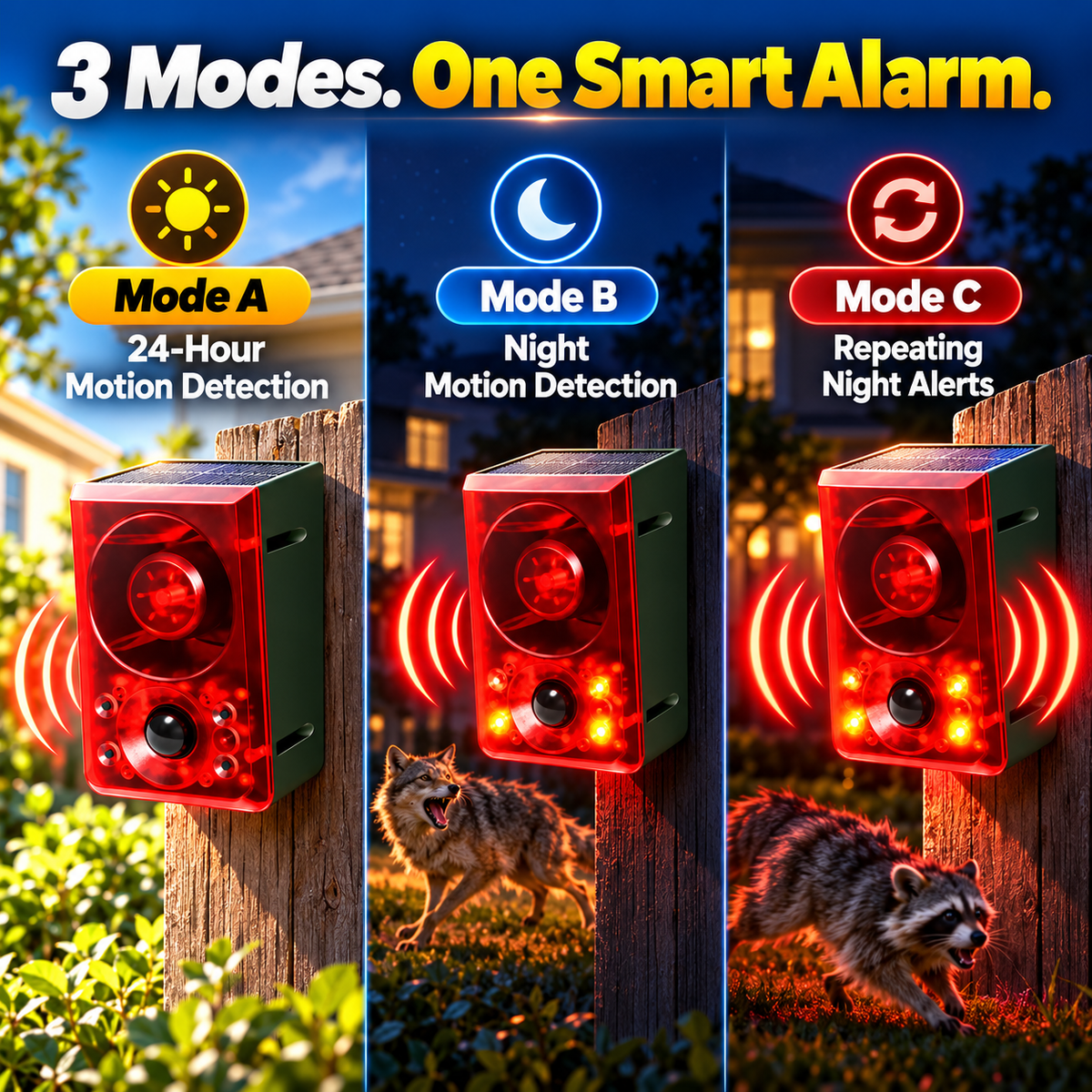 🔥 Last Day 50% OFF-🏠Solar-Powered Outdoor Motion-Activated Alarm – Supports Voice Recording and Volume Adjustment