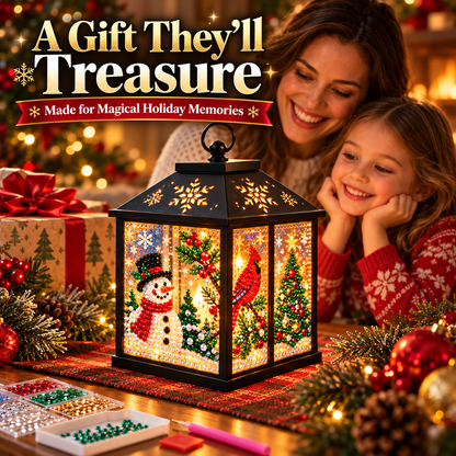 Light-Up Diamond Art Christmas Lantern DIY Kit