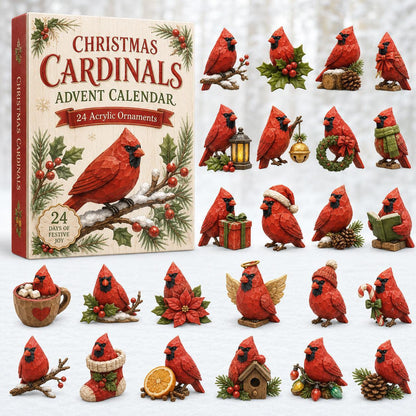 24-Day Cardinal Advent Calendar | Collectible Christmas & Autumn Figurines