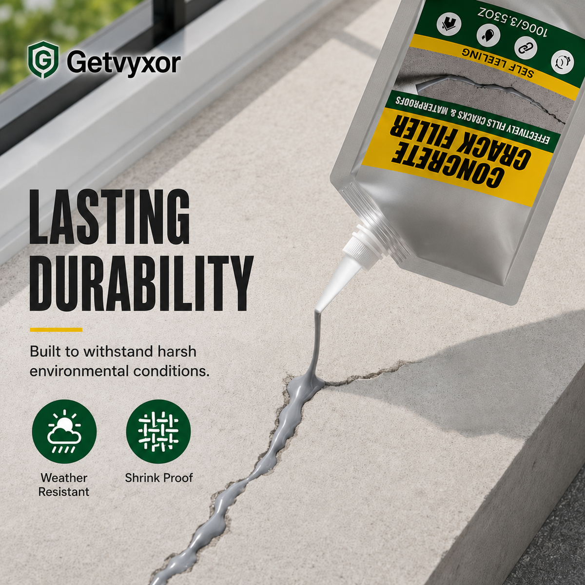🏠 Waterproof Concrete Crack Filler for Indoor & Outdoor Use