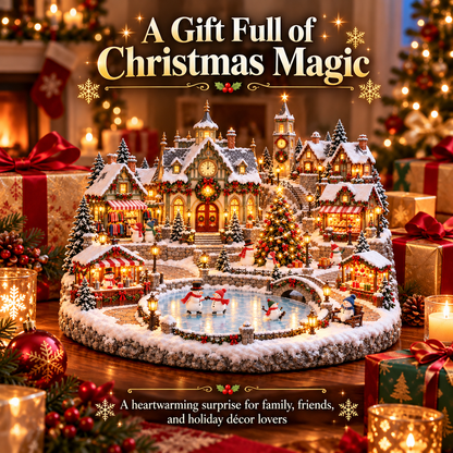 🔥 Last Day 50% OFF-⛄Light-up Snowman Winter Village ❄️ — Christmas Market Festive Scene 🎄✨