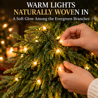 ✨ Last Day 50% OFF-🌙🎄 Vintage-Style Pre-Lit Evergreen Christmas Tree Set