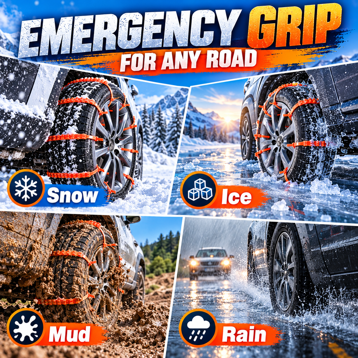 ⏳ Last Day 50% OFF-🚘Reusable Emergency Snow Chains(5-pack)