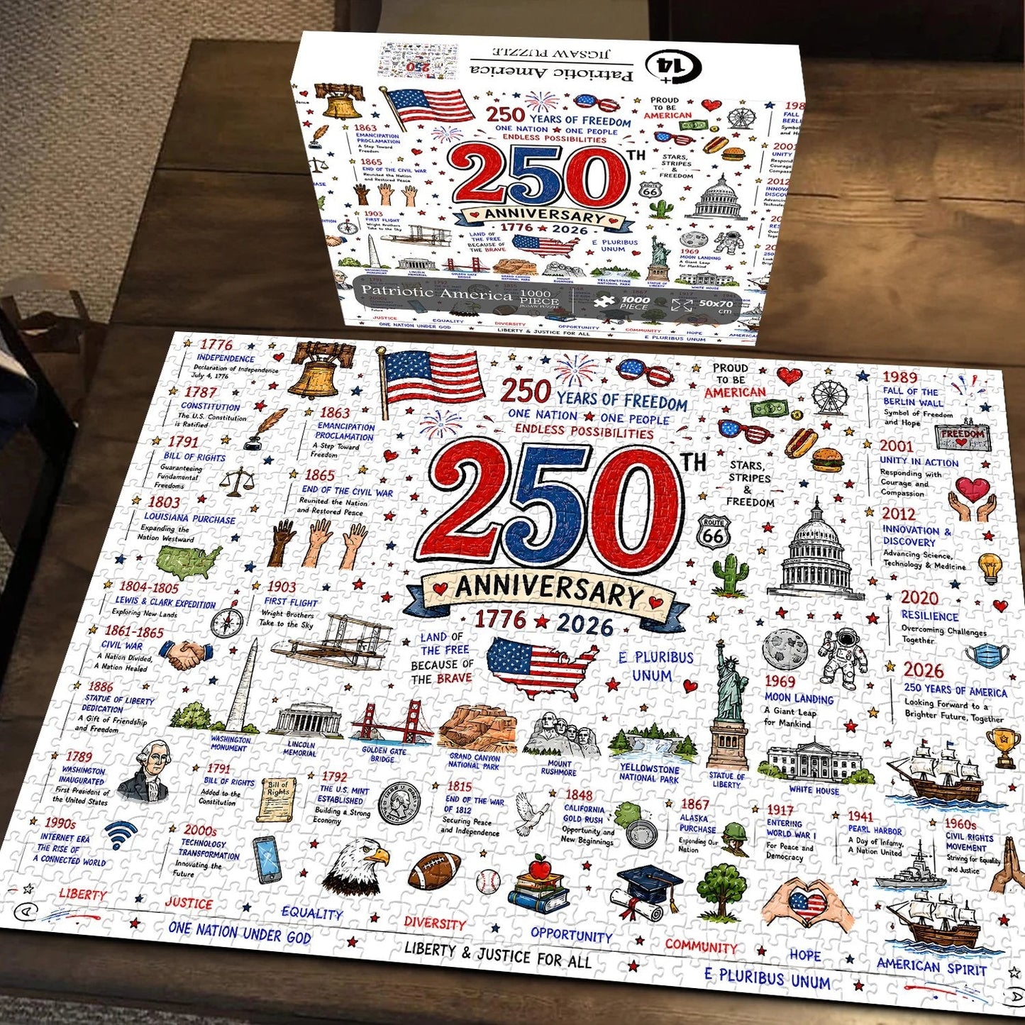 🧩🦅 Patriotic America 1000-Piece Puzzle – A Tribute to Freedom🎁 Buy 2 Free Shipping